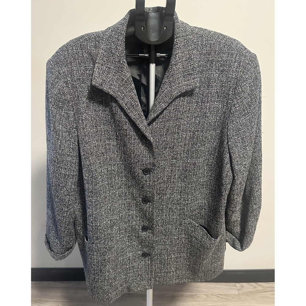 Vintage Norton Mcnaughton Wool Blazer Herringbone Women's Plus Size 22W